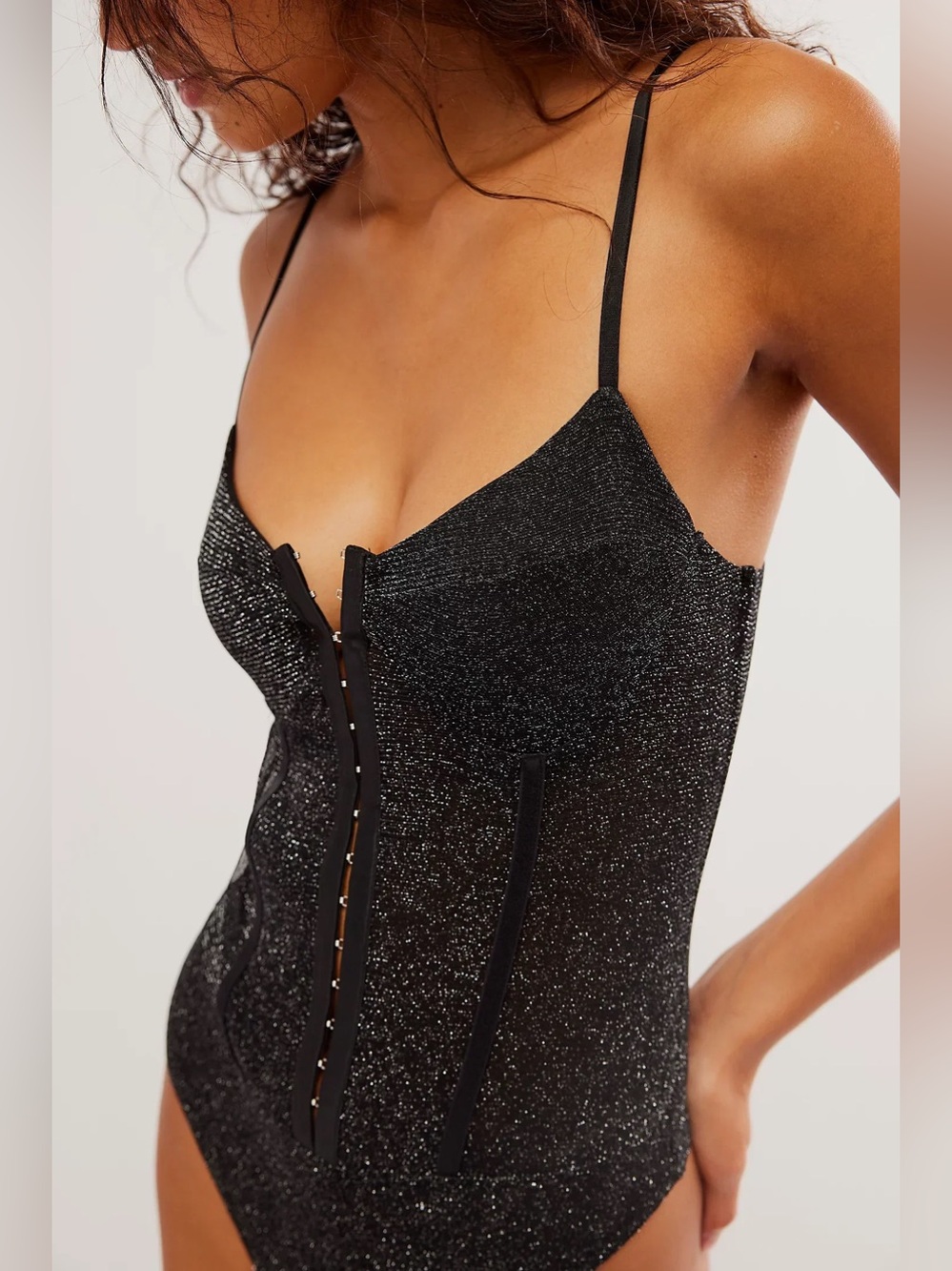 NWOT Free People Intimately Shimmer Night Rhythm Corset Bodysuit
